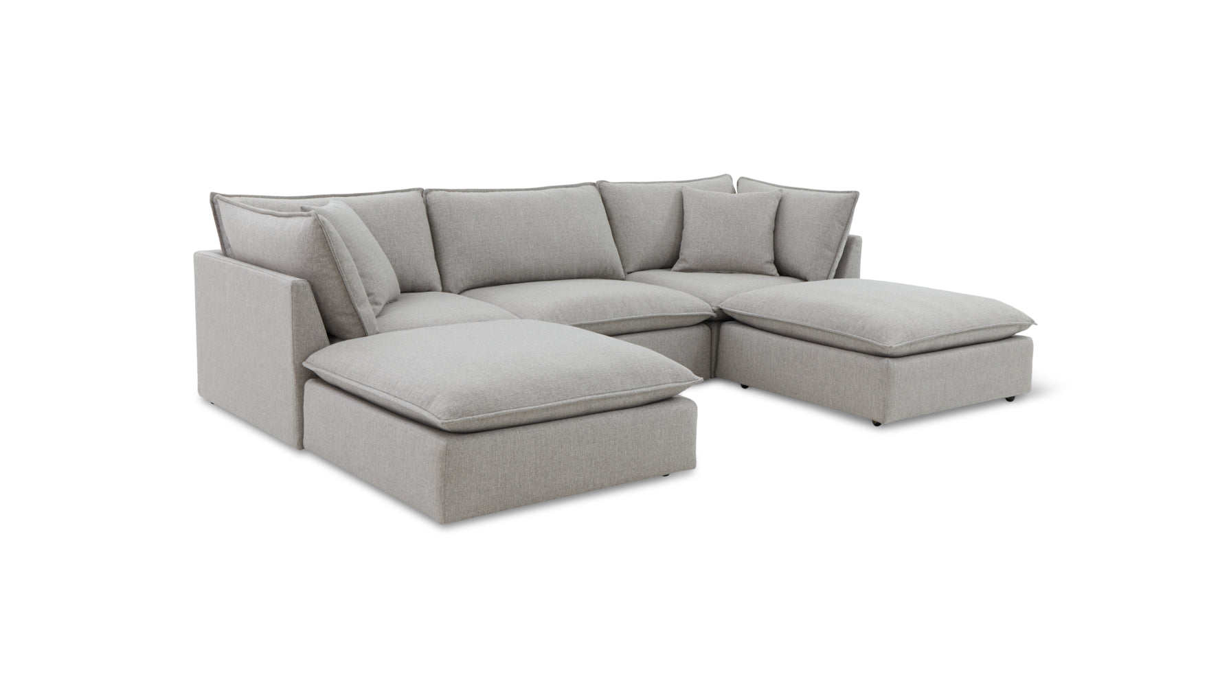 Chill Time 5-Piece Modular U-Shaped Sectional, Heather - Image 2