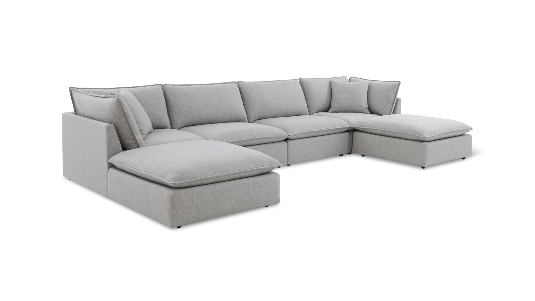 Chill Time 6-Piece Modular U-Shaped Sectional, Heather - Image 2