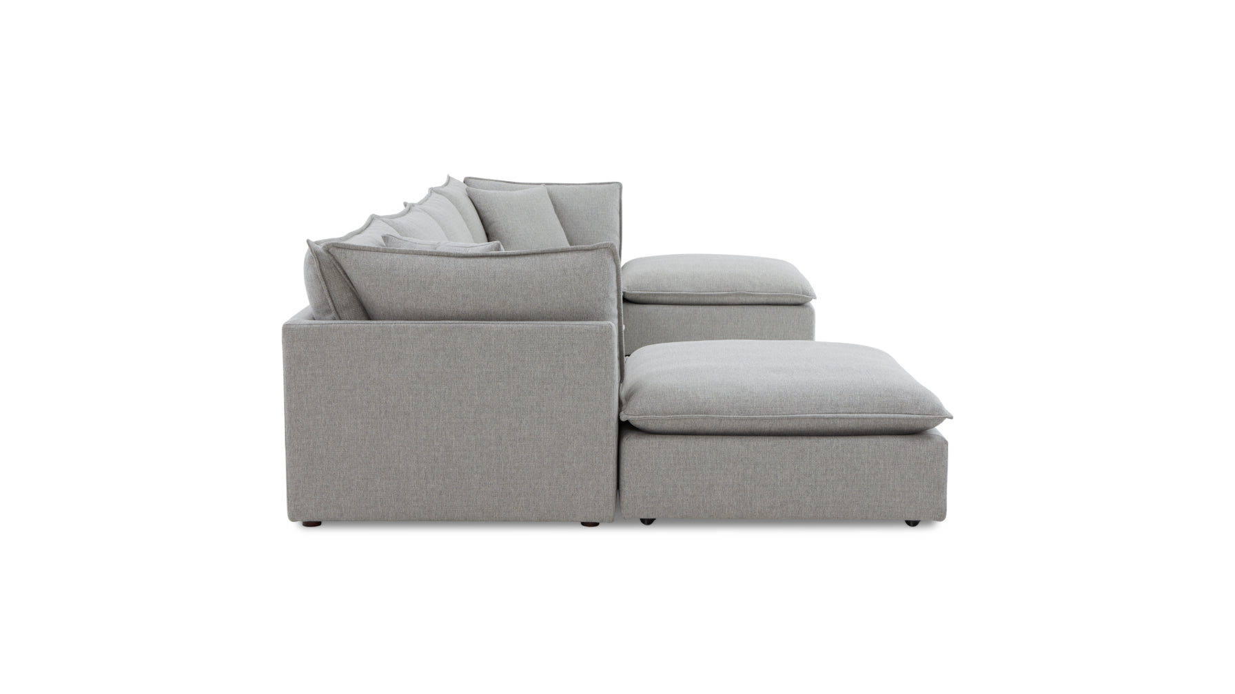 Chill Time 6-Piece Modular U-Shaped Sectional, Heather - Image 3