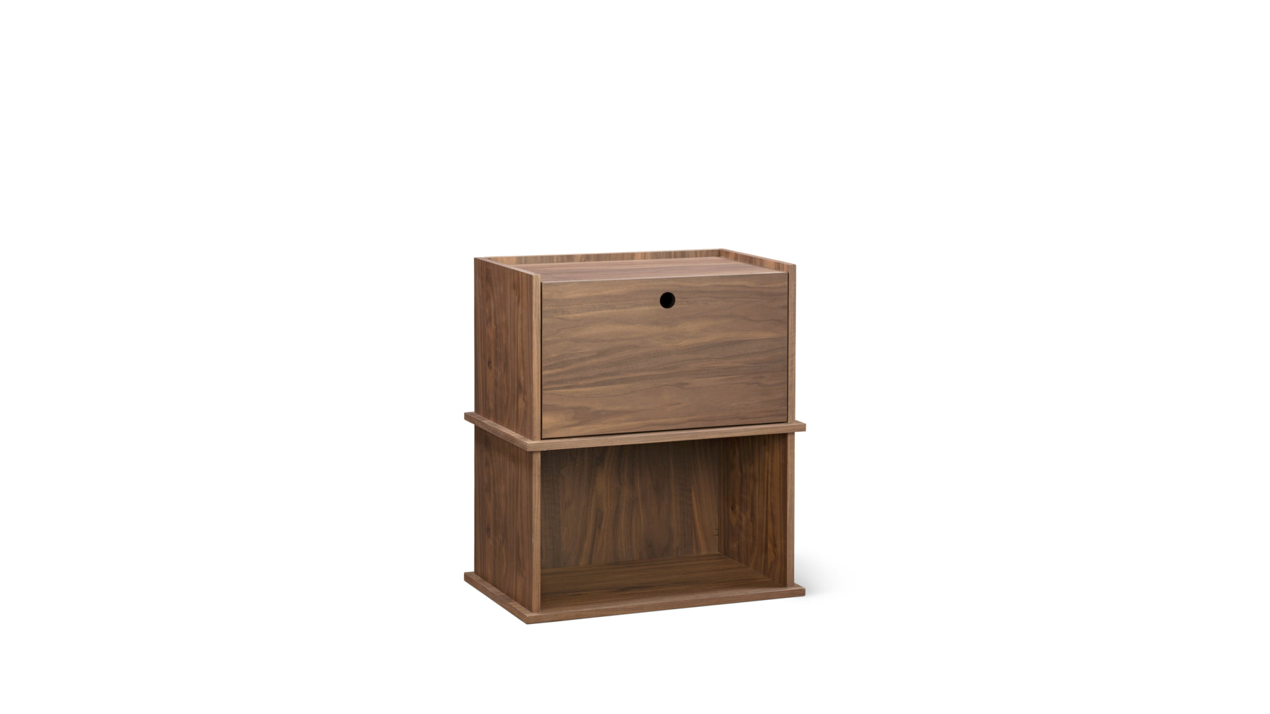 Keep Stacking Storage System 2-Piece, Open and Closed, Walnut - Image 1