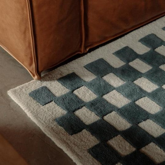 Checkers Rug x Scott Sueme, 8x10, Teal - Image 8